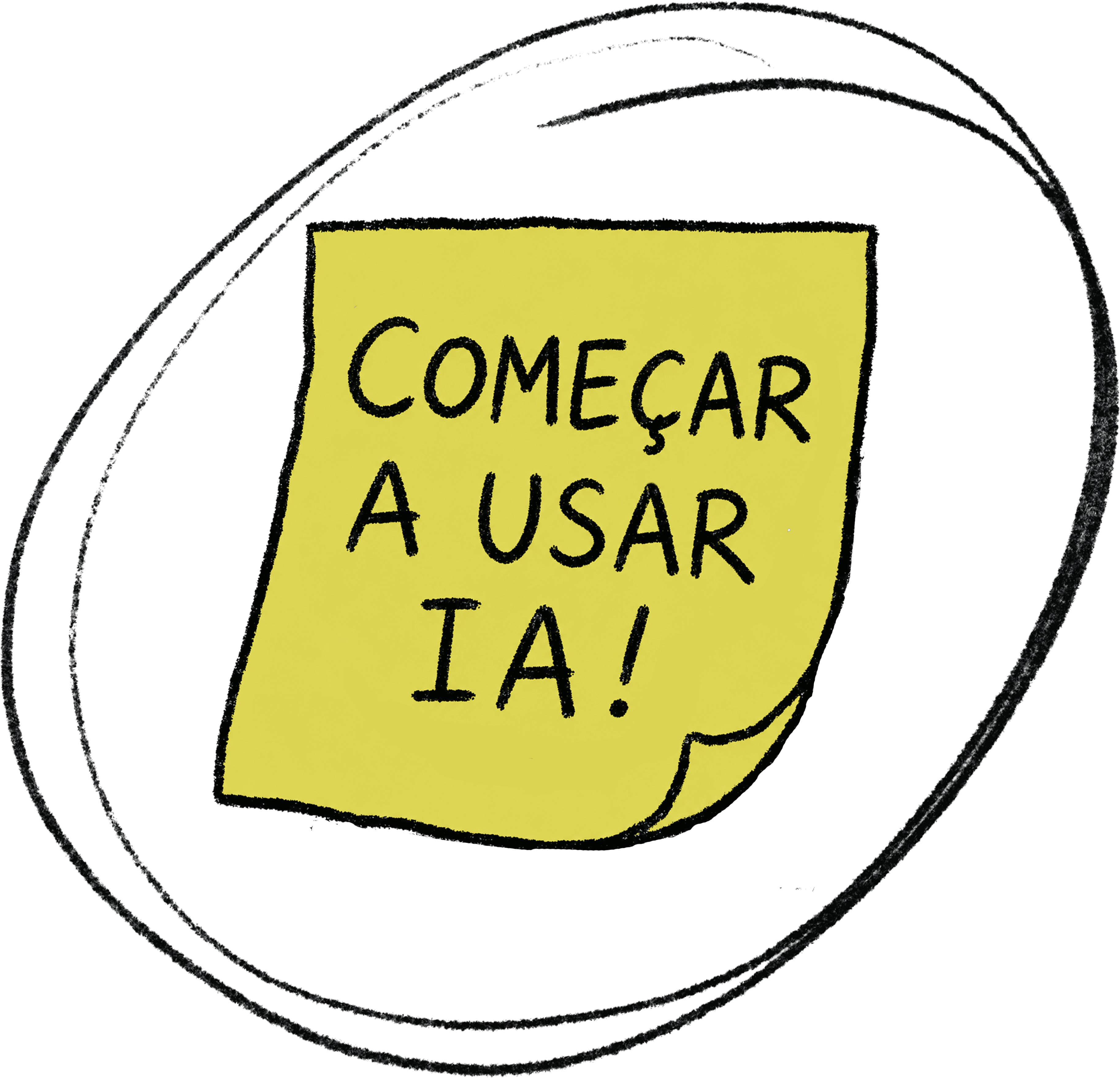 Ilustração com a mensagem ‘Começar a usar IA!’